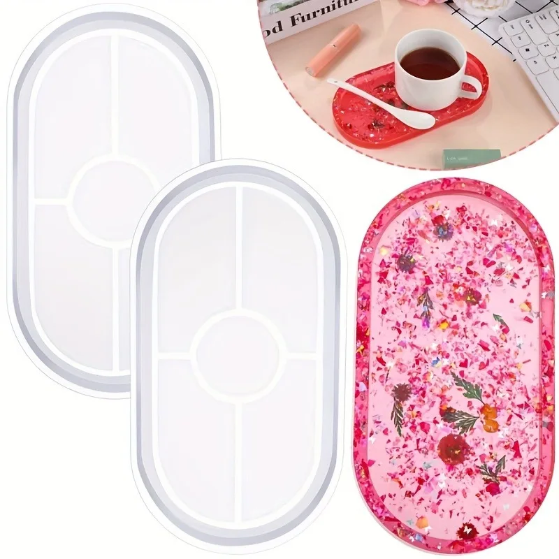 Molde ovalado de resina de silicona: herramienta artesanal de bricolaje duradera y fácil de usar para joyería y decoración del hogar, perfecta para principiantes y profesionales