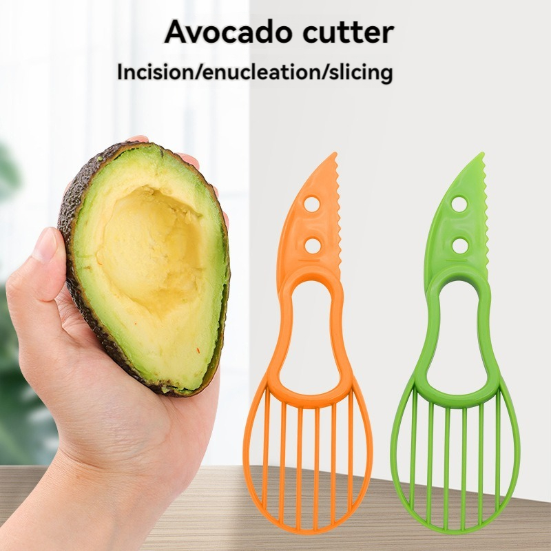 3 In 1 Avocado Slicer Shea Corer Butter Obst Schäler Cutter Zellstoff Separator Kunststoff Messer Küche Gemüse Werkzeuge Küche Gadgets