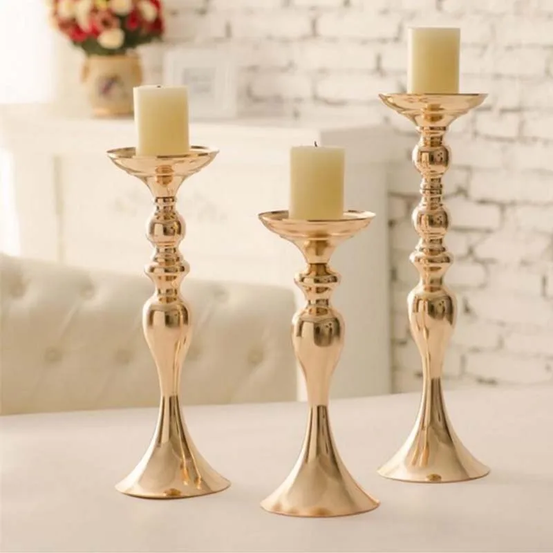 Liquidación_Candelabros Decoraciones navideñas Centros de mesa de boda Soporte de linterna Hogar Florero de oro Centro de mesa Evento
