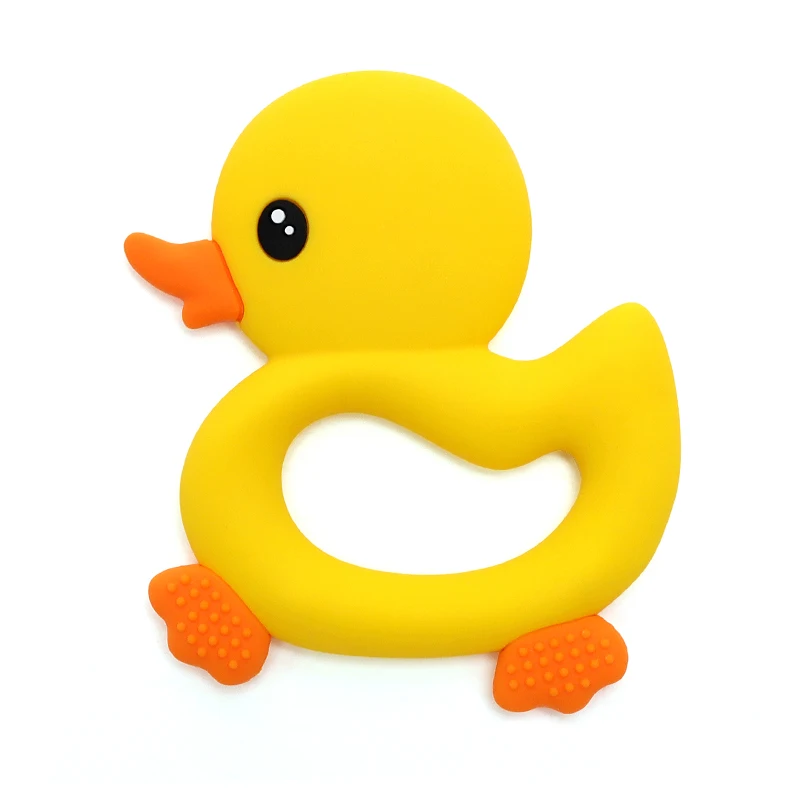 2025 Baby eend vorm Bijtring cartoon zwemmende eend Siliconen Bijtring Baby Speelgoed Tandjes Accessoires