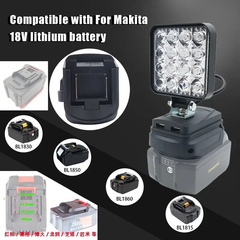 Makita 배터리 용 Led 라이트 4In 휴대용 스포트 라이트 무선 야외 작업 낚시 휴대용 비상 도구 라이트