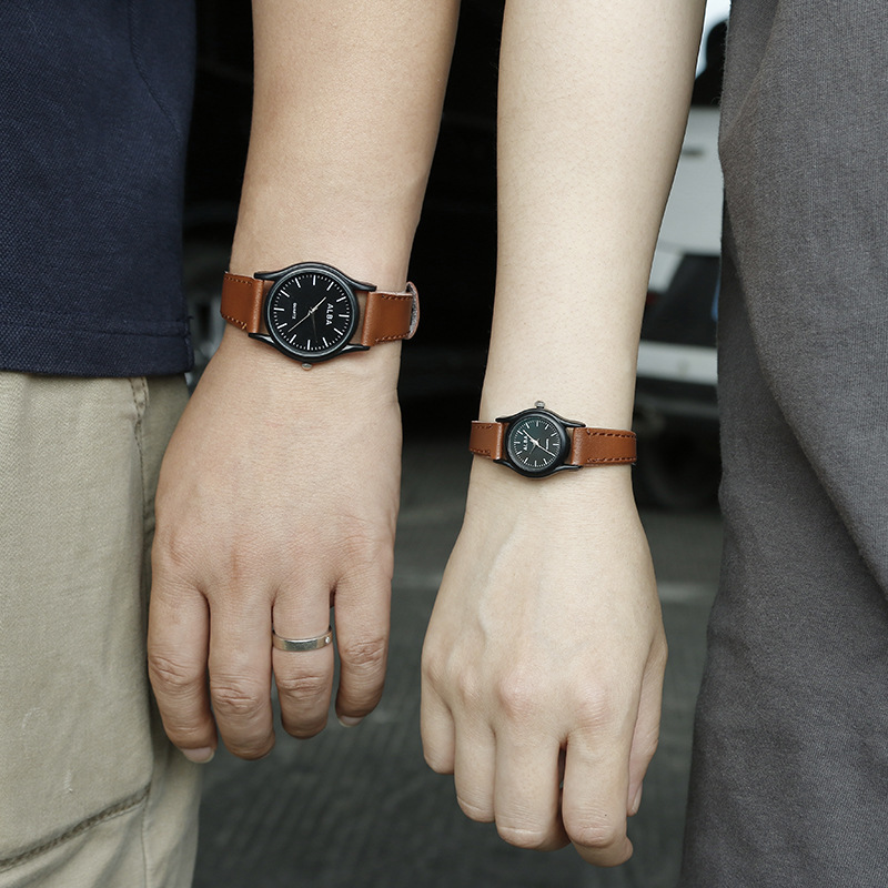 Simples vintage clássico casal relógios 2025 feminino para homens relógios nova pulseira de couro quartzo relógios de pulso relogio montre