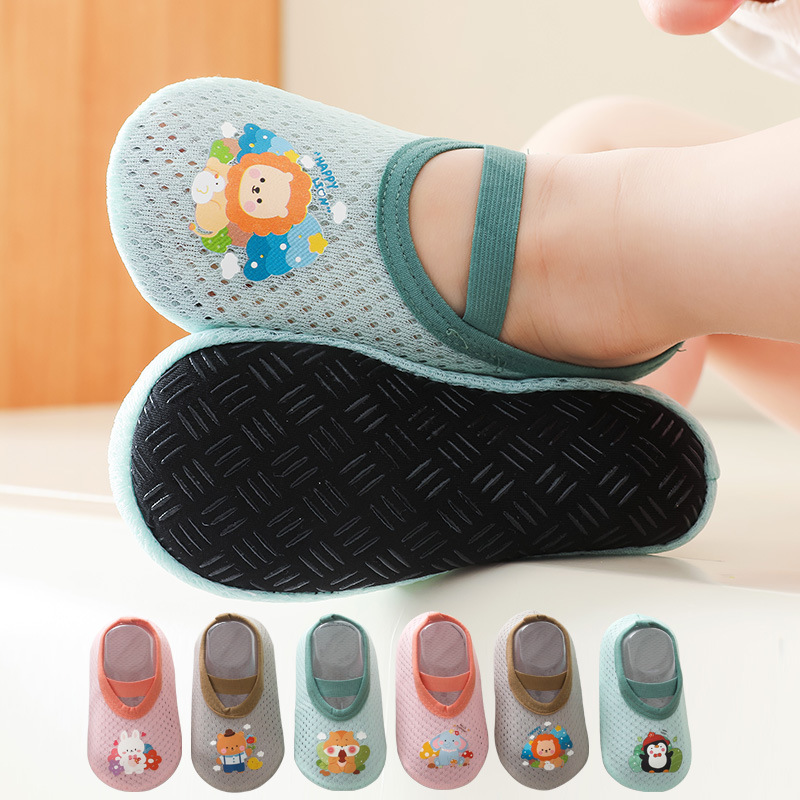 Calcetines náuticos antideslizantes de algodón para bebés, calcetines de corte bajo para niños y niñas con empuñaduras de goma para niños de 0 a 5 años