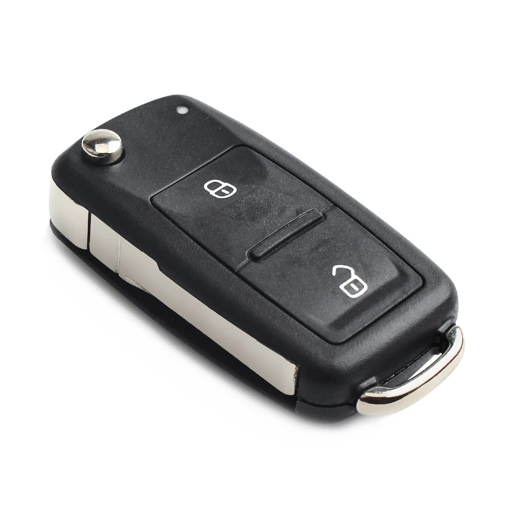 KEYYOU-Substituição Folding Car Key Shell, Capa para VW Volkswagen Golf, Mk6, Tiguan, Polo, Passat, CC, ASSENTO, Skoda Octavia, 2, 3, 4 Botões
