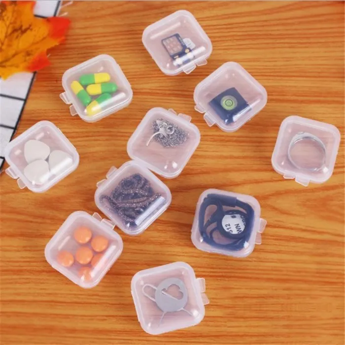 Storage Box Transparent Square Plastic Boxes Earrings Jewelry Packaging Storage Small Square Box DIY Jewelry Organizer