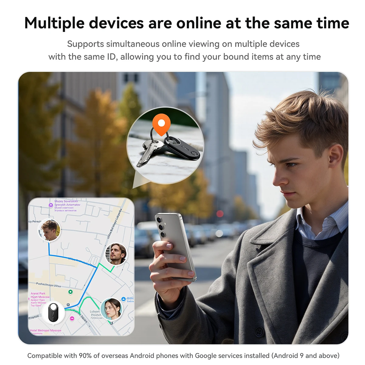 E98A GPS-трекер Bluetooth Smart Tag Android Google Find My Device Locator Finder Anti-Lost Global Positioning