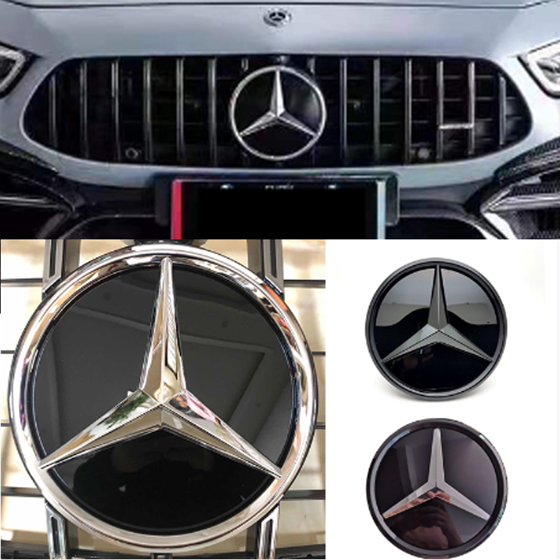 Значок гриля 3D Зеркало спереди для Mercedes W205 Эмблема W212 W213 W204 ML W166 CLA C117 A W176 W177 C W204 E GLK X204 GLA GLC GLE B