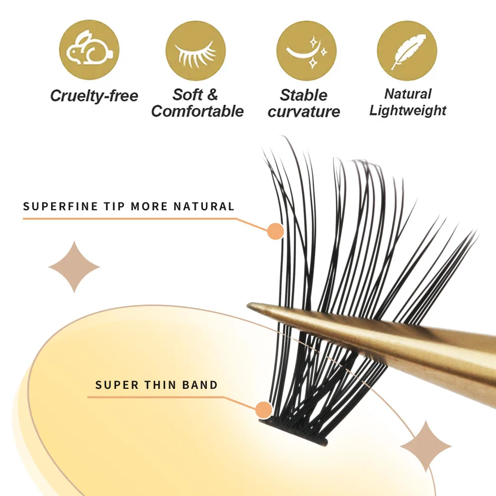 60pcs Wispy Mink Individual Cluster Eyelash Extension Natural Long Black False Lashes Russian Volume Professional Eyelashes