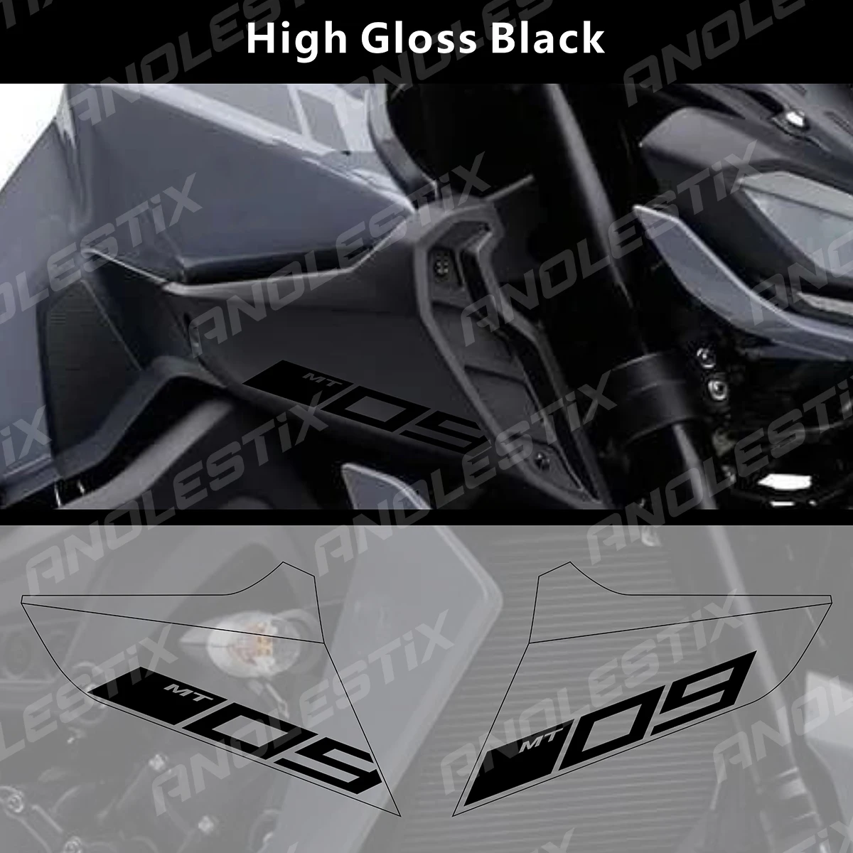 AnoleStix-Juego de logotipo reflectante para motocicleta, calcomanías con emblema de entrada de aire para YAMAHA MT09 MT-09 SP 2017 2018 2019 2020