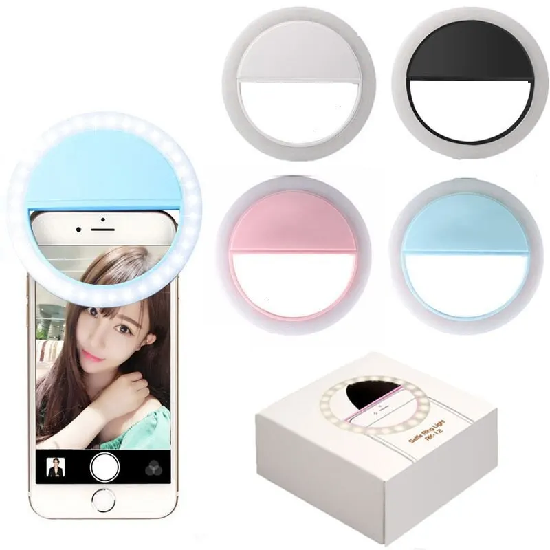 LED ライトリング USB 充電 LED Selfie リングライト iPhone Samsung Xiaomi 携帯電話レンズリングクリップ Selfie ランプと互換性あり