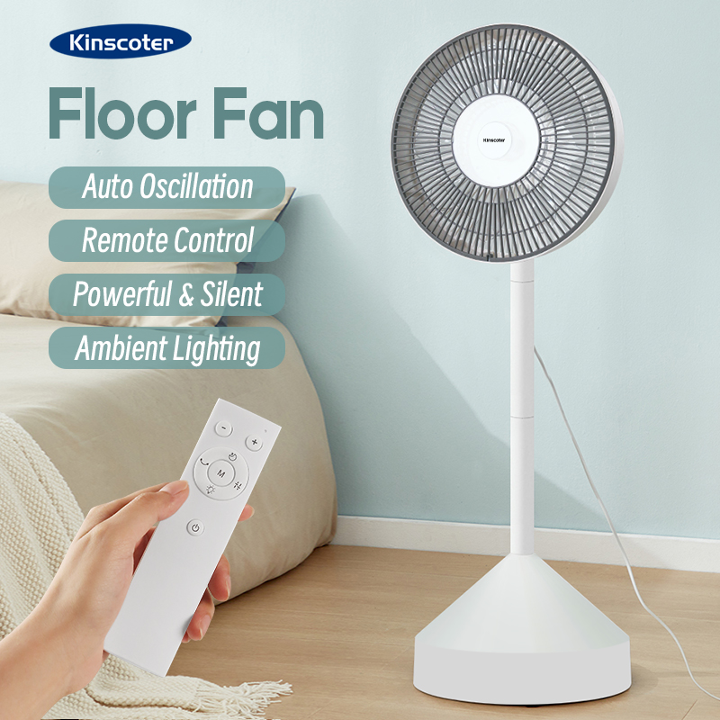 Домашний напольный вентилятор KINSCOTER, 220 В, электрический вентилятор, 4-скоростной бесшумный кондиционер воздуха, семейный вентилятор с дистанционным управлением