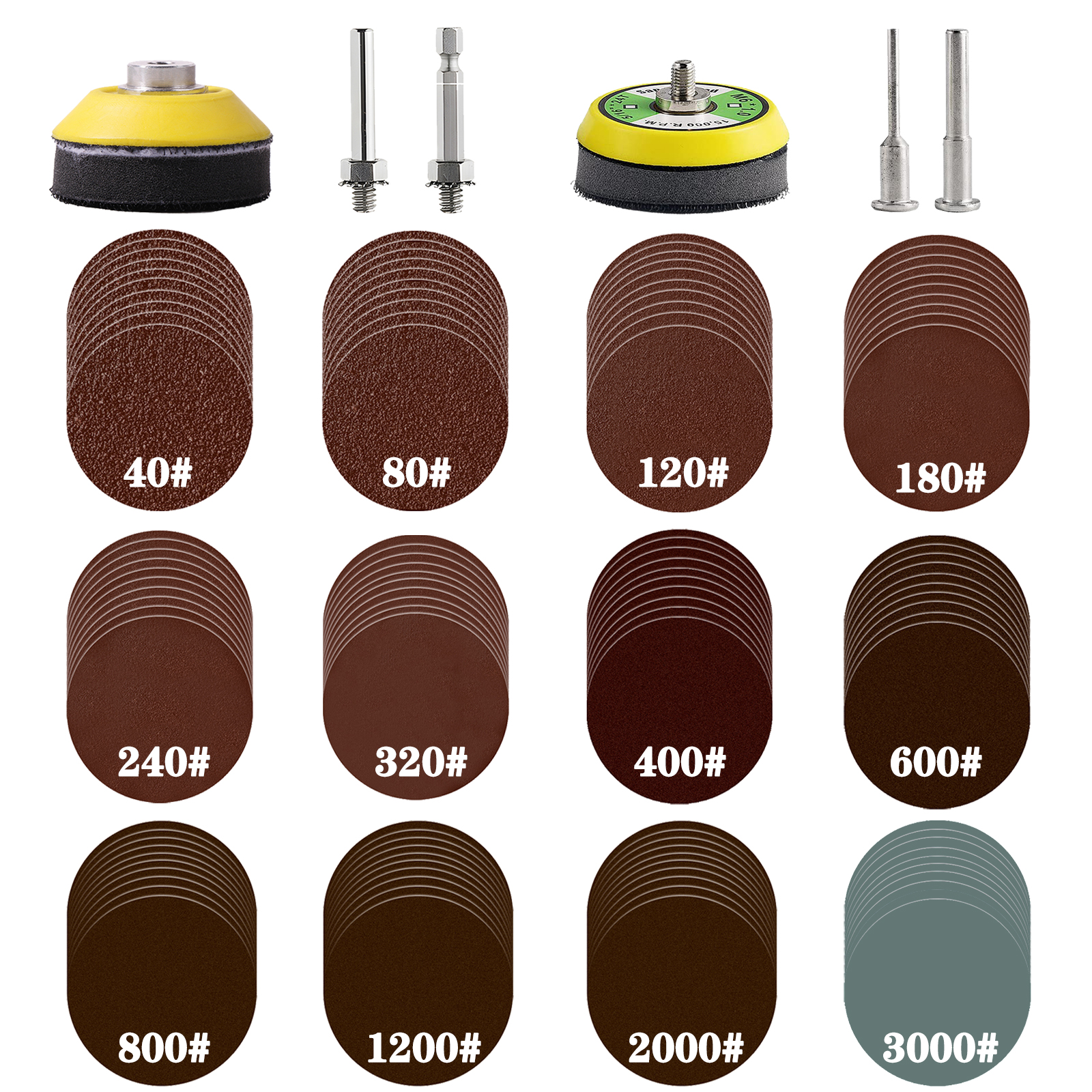 2inch Sanding Discs 50mm Hook And Loop Sanding Pads For Rotary Tool Drill Attachment With Backer Plate Shank Soft Foam Buffering