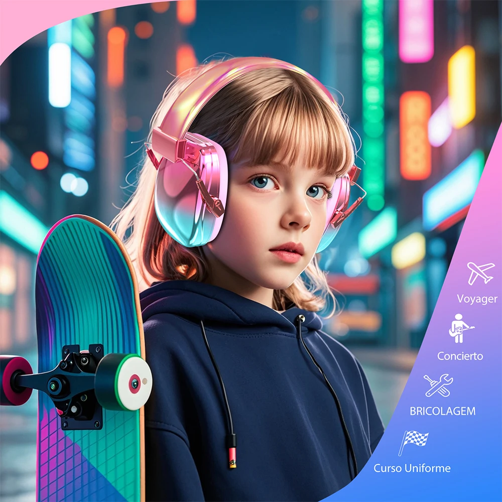 Orejeras galvanizadas a la moda, protector auditivo para niños, auriculares antiruido para autismo, protectores auditivos para niños, regalo para niños pequeños
