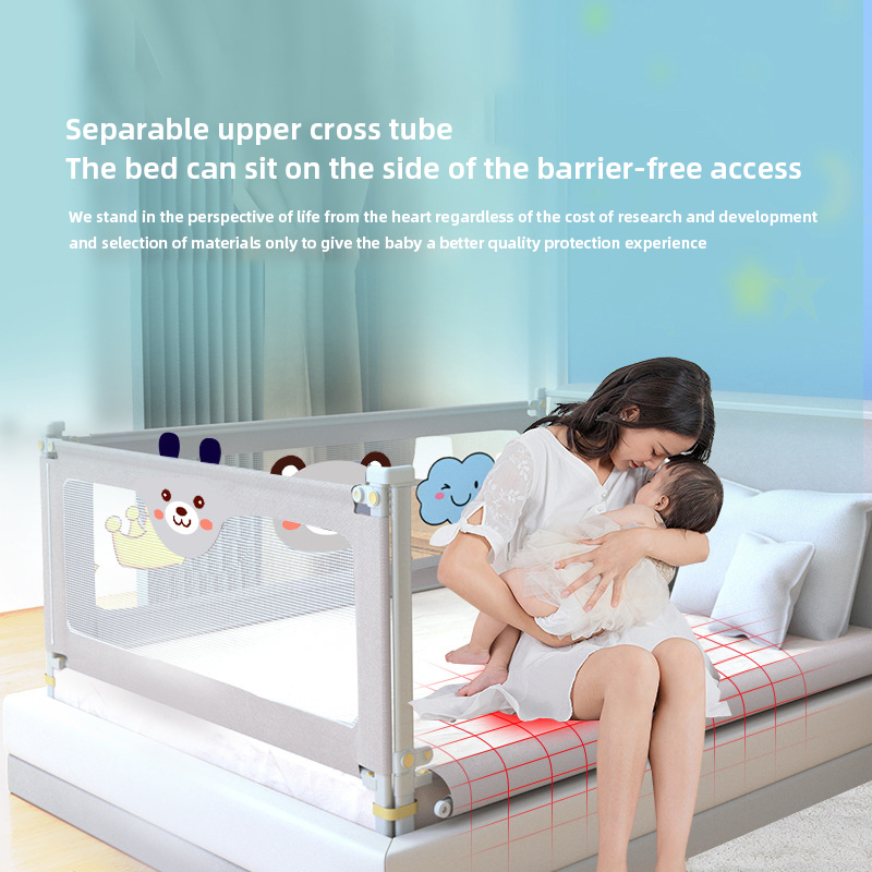 IMBABY Giường Cho Bé Guardrail Liftable Con Giường Hàng Rào Hàng Rào Có Thể Điều Chỉnh Bộ Ga Đường Sắt Bảo Vệ Cho Trẻ Em Hàng Rào Có Thể Rửa An Toàn Thảm Chơi Cho Bé