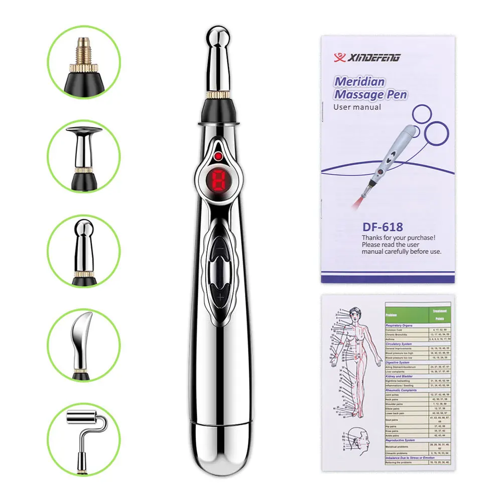 5-in-1 Massage Acupunctuur Pen Elektronische Acupunctuurpunt Pen Laser Meridiaan Energie Puls Massage Pen Multifunctionele Massager