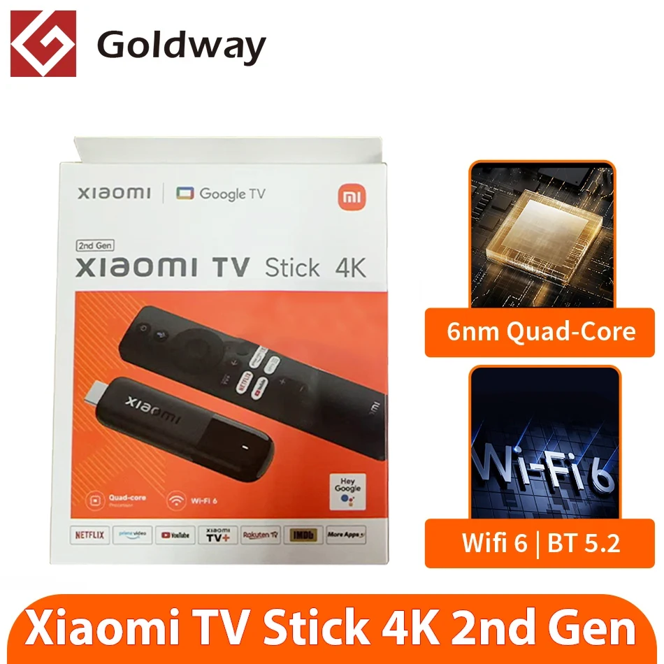 Xiaomi TV Stick 4K 2.a generación 2025 versión Global Google TV Smart HDR 2GB RAM 8GB ROM Bluetooth 5,2 Mini TV Dongle medios de transmisión