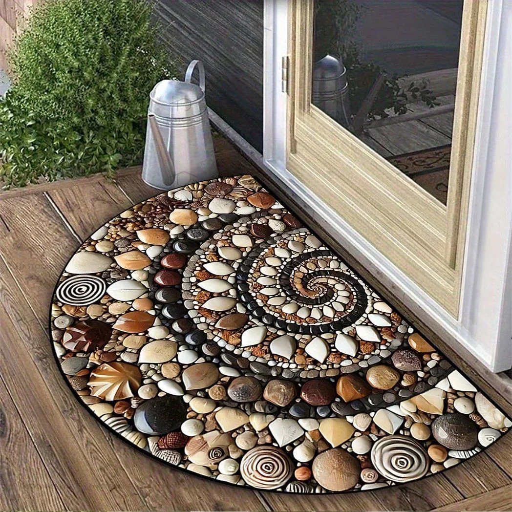 Alfombra de bienvenida con patrón Retro, felpudo lavable con respaldo de silicona para porche/sala de estar/dormitorio/oficina y decoración exterior, 1 ud.