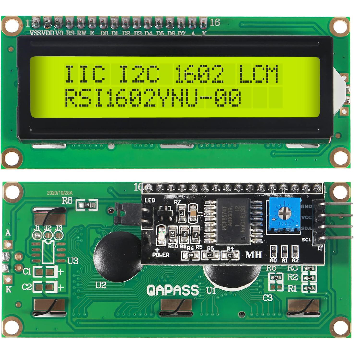 1602 LCD Display Module IC I2C TWI 16x2 Characters Serial Interface Adapter LCD Module for Raspberry Pi DIY Project