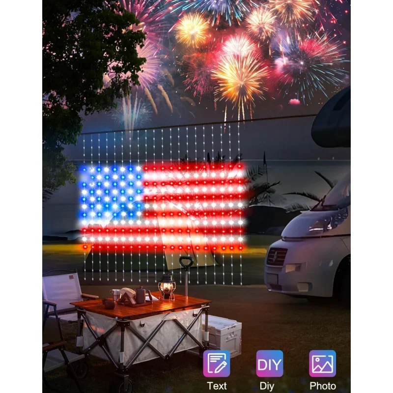 2 * 2 metry 400Led USB Smart APP Curtain Light String DIY Picture Display Music Sync LED String Indoor RGB Fairy Light Party Decor