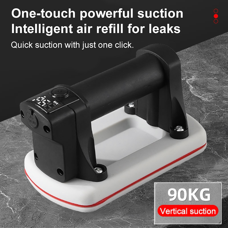 Ventosa elétrica de alta potência com display digital inteligente, início com um clique, bomba de ar a vácuo, força de 90kg, ventosa de telha de vidro