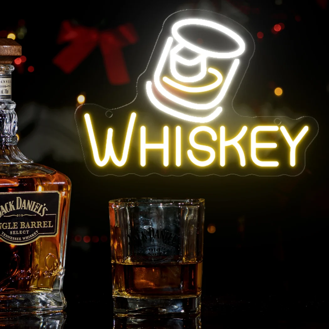 Whisky Bar Insegne al neon Luce a led Bar per la casa Festa Ristorante Birra Bevanda Cafe Bistro Club Room Appeso Decorazione della parete Insegna Lampada USB