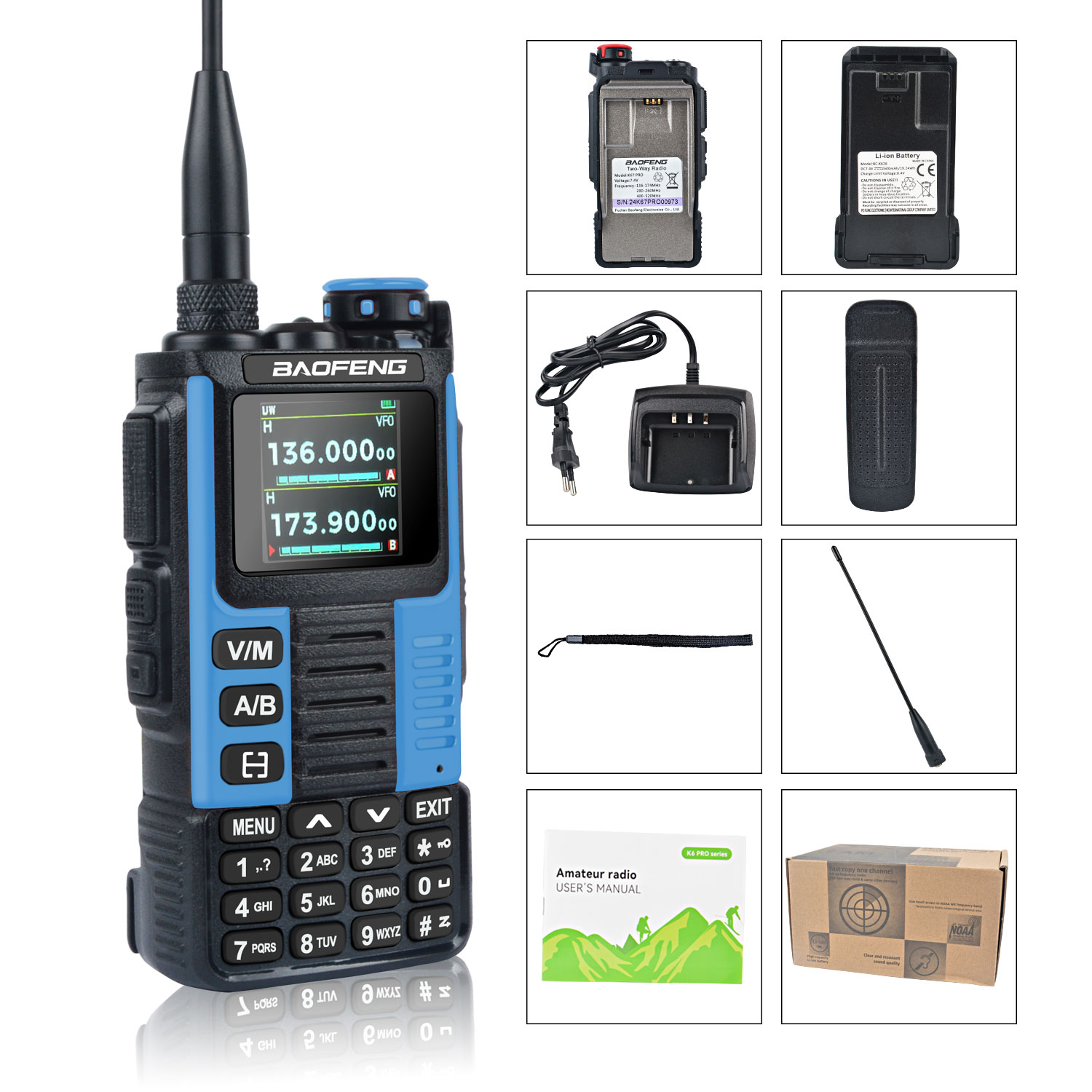 Walkie Talkie K67 PRO Baofeng Air Band 65-600MHz 640Ch Scrambler reloj Dual Freq Sweep Amateur FM VOX K67 PRO GMRS Radio bidireccional