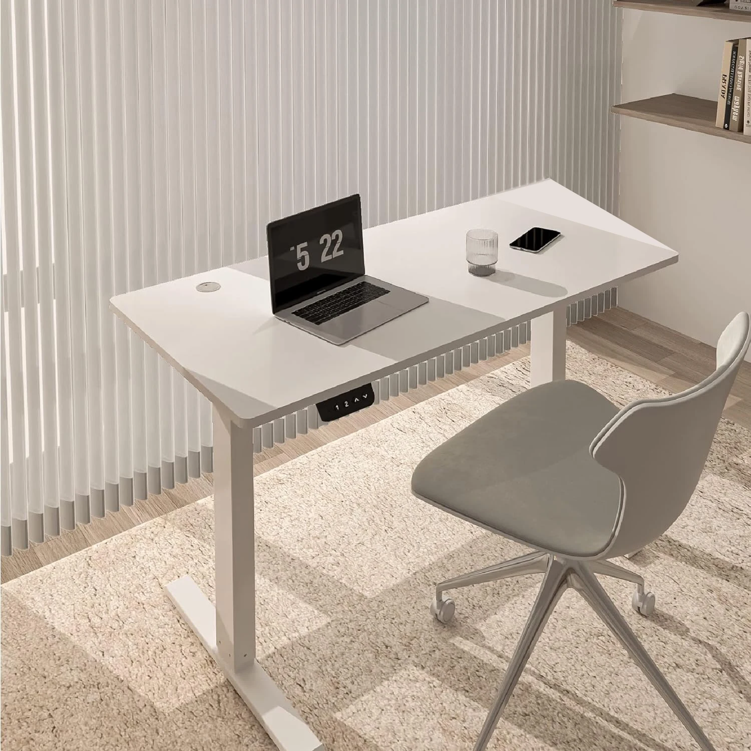 Scrivania per computer elettrica multifunzione regolabile in altezza, un angolo di ingegneria, tavolo da ufficio, scrivania per giochi