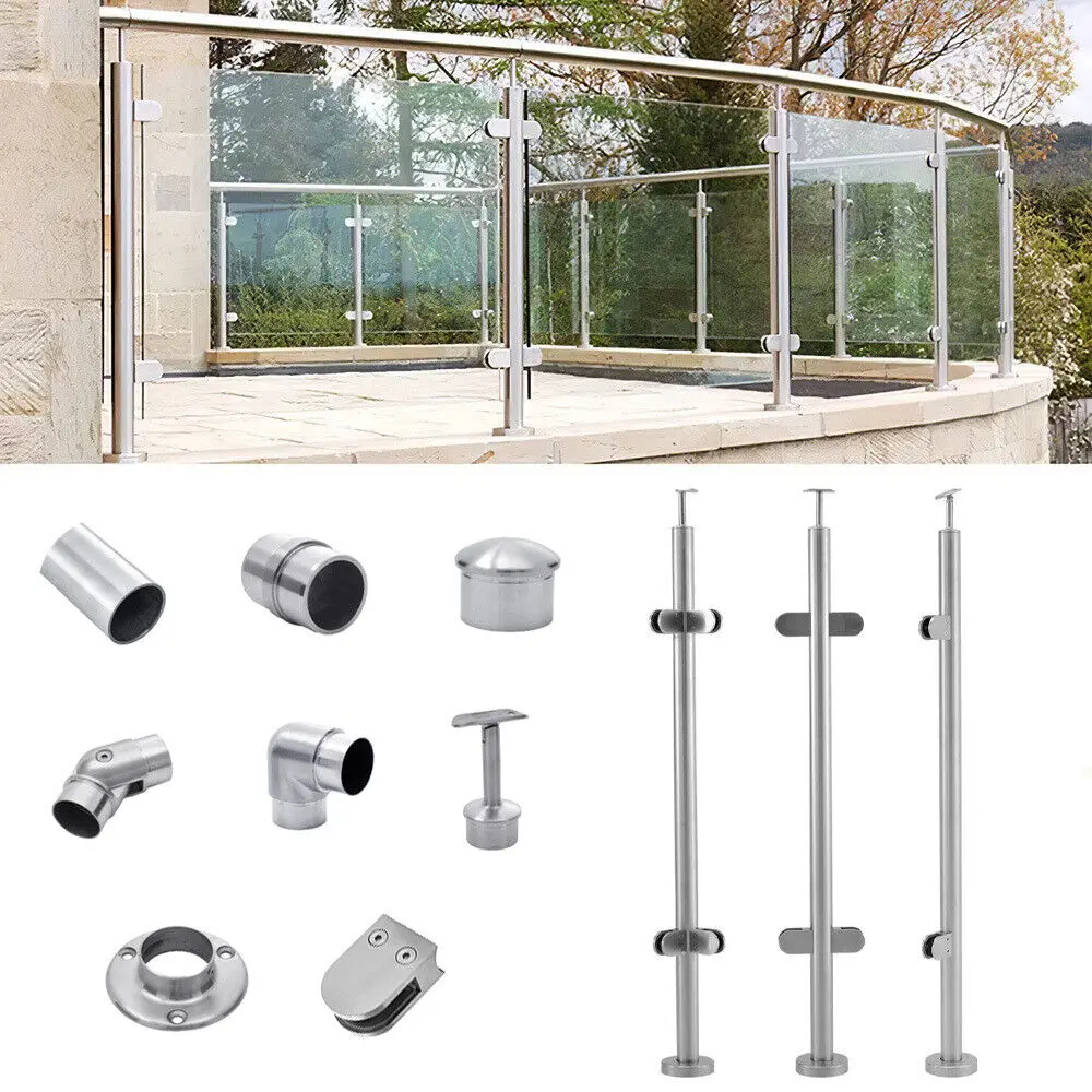 Highco-Cast 316 Stainless Steel 50.8mm Stair Handrail Fittings Handrail Post Handrail Base Flange Glass Railing Clamps
