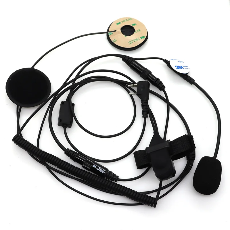 Walkie Talkie kask z zestawem słuchawkowym 2 Pin PTT słuchawki motocyklowe dla Kenwood Baofeng Puxing Ham dwukierunkowe Radio