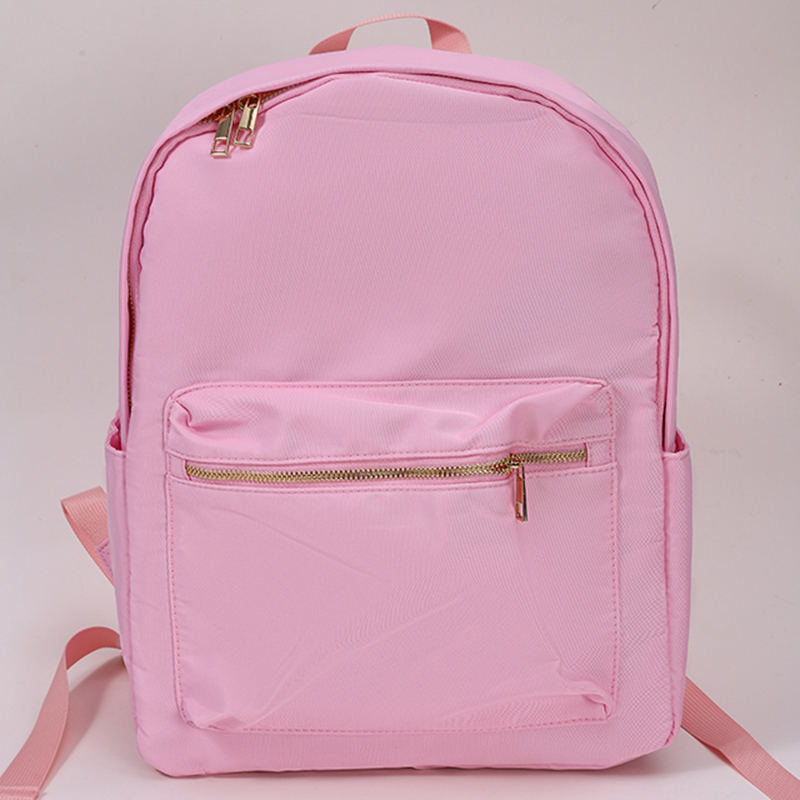 Bolsa de almacenamiento de viaje con logotipo personalizable de gran capacidad, Color caramelo Macaron, nueva mochila de nailon rosa claro