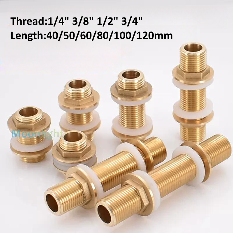 真鍮水タンクコネクタ 1/4 "3/8" 1/2" 3/4" BSP ネジ雄雌パイプ配管継手隔壁ナットジョインターホースアダプター