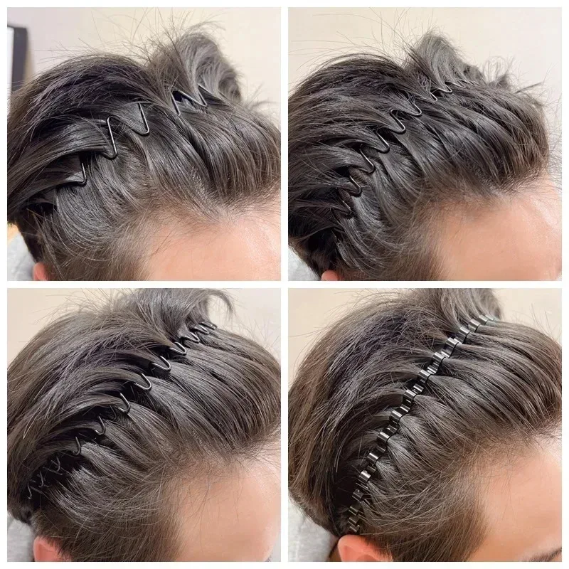 Fascia invisibile in ferro e metallo per uomo e donna, capelli lunghi, sport, lavaggio viso, accessori per capelli ondulati