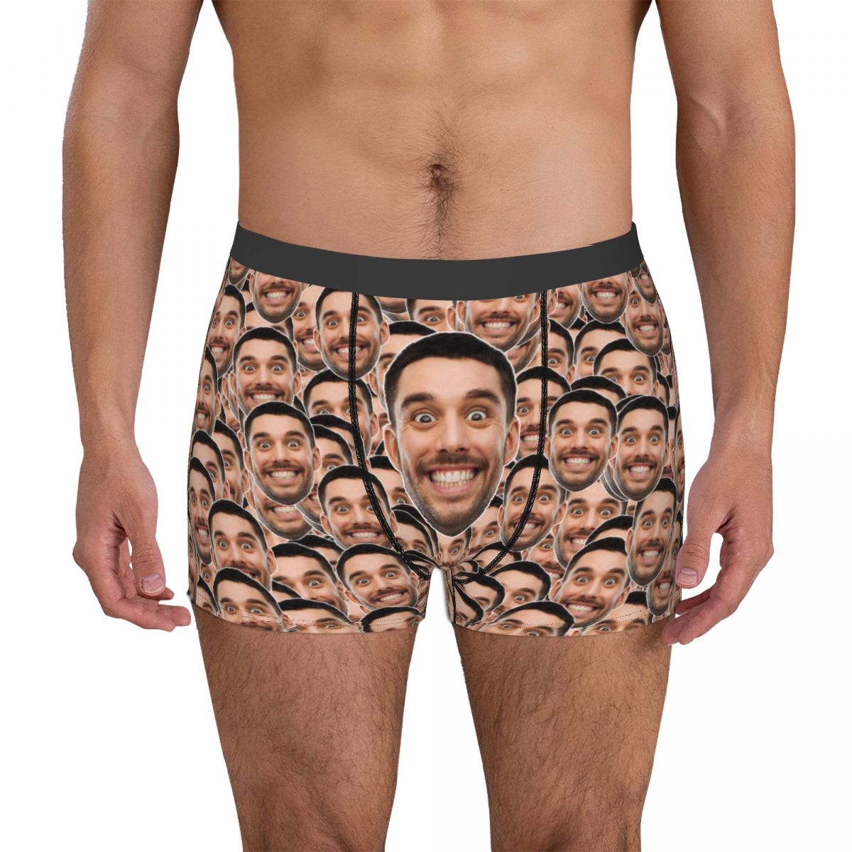 Roupa interior personalizada com foto facial para homens, cuecas personalizadas do coração boxer, presente do dia dos namorados, presente do aniversário do marido para o pai