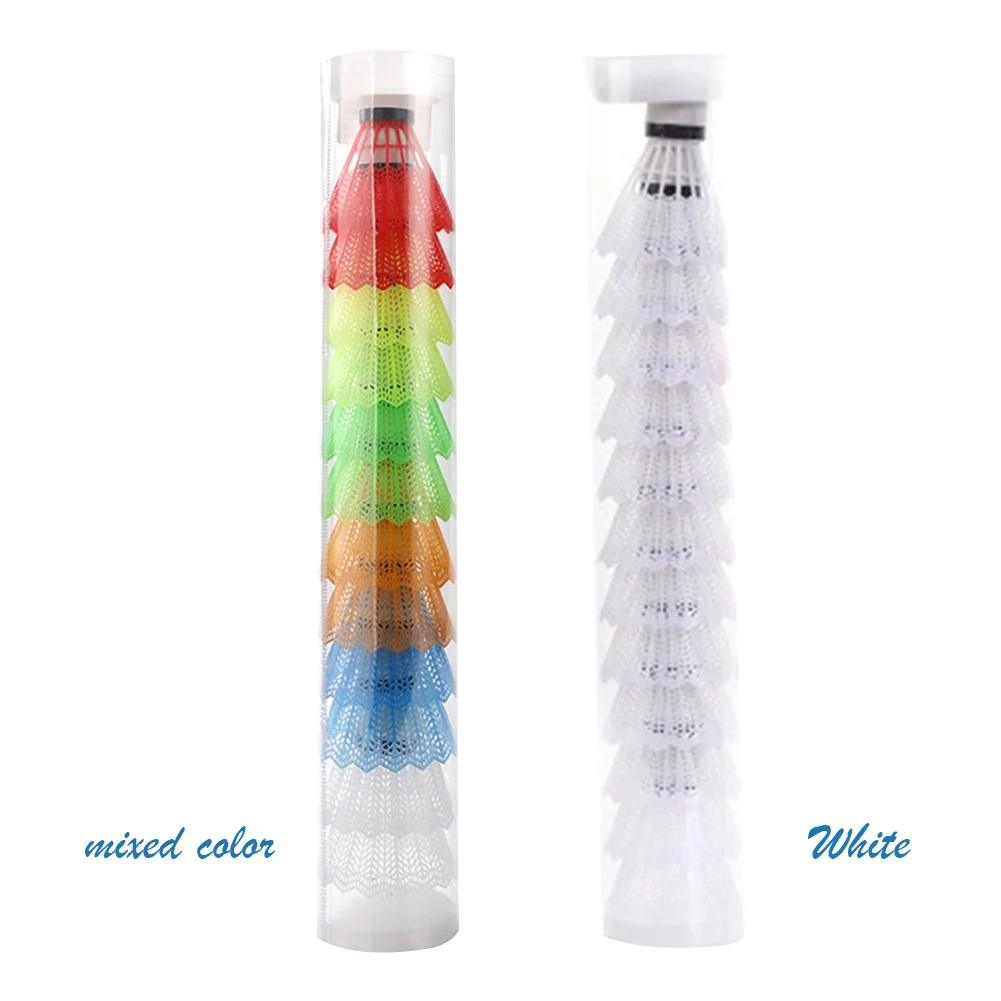 12pçs peteca de badminton de plástico leve para bater prática de badminton portátil para prática de suprimentos ao ar livre