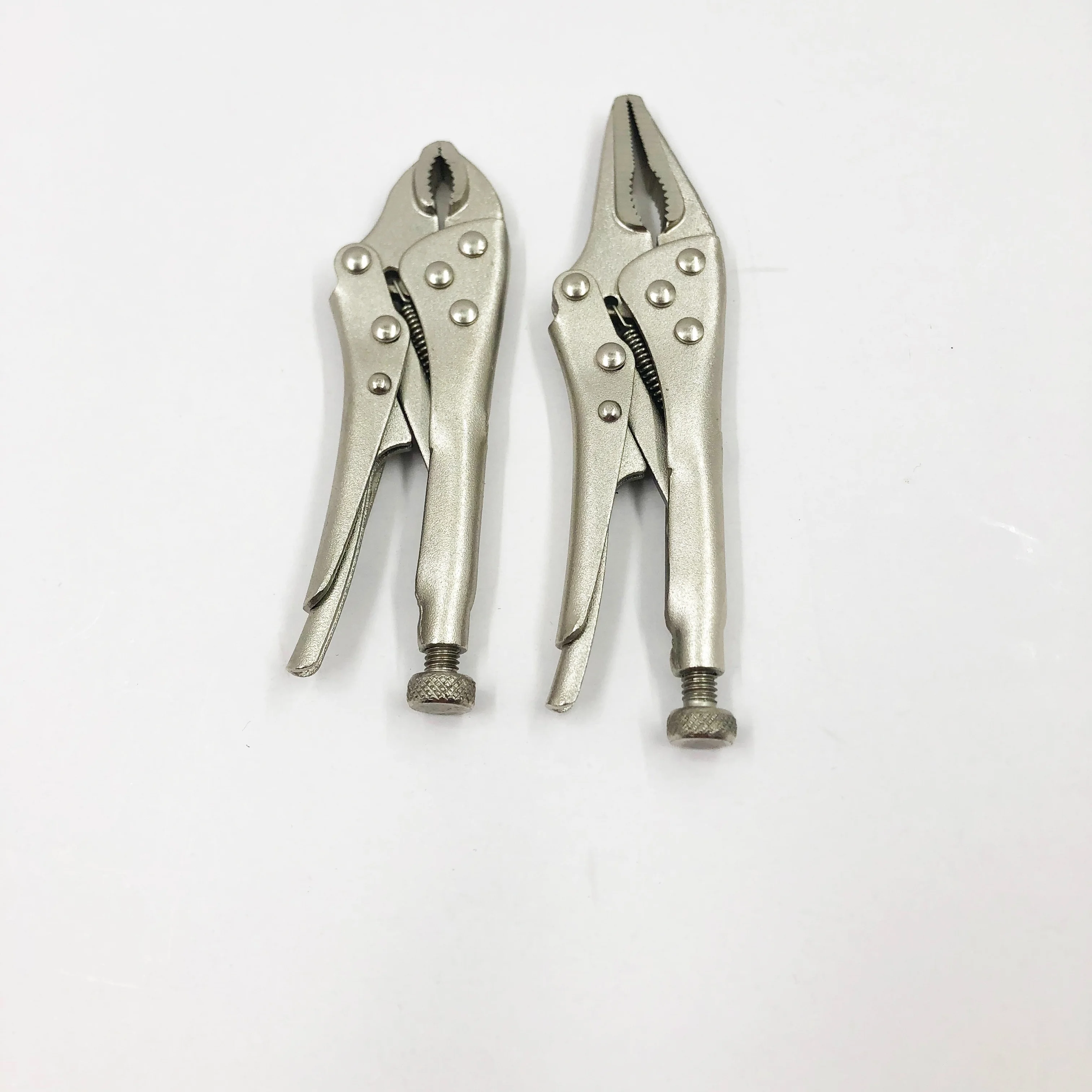 2 unids/set Mini alicates de bloqueo estilo Vice Grip 5 "de punta larga y mandíbula curva de 4" abrazadera de soldadura para ahorro de trabajo herramientas manuales para el hogar