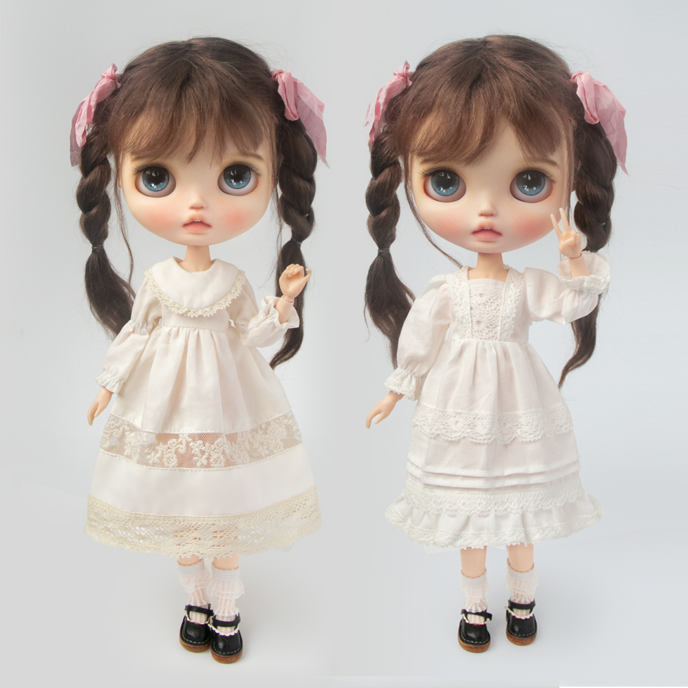 Одежда Blyth, кружевное винтажное платье, рубашка, плиссированная юбка, униформа, комплект юбки горничной, костюм Ymy Licca Azones Ob22 24 27, аксессуары для кукол