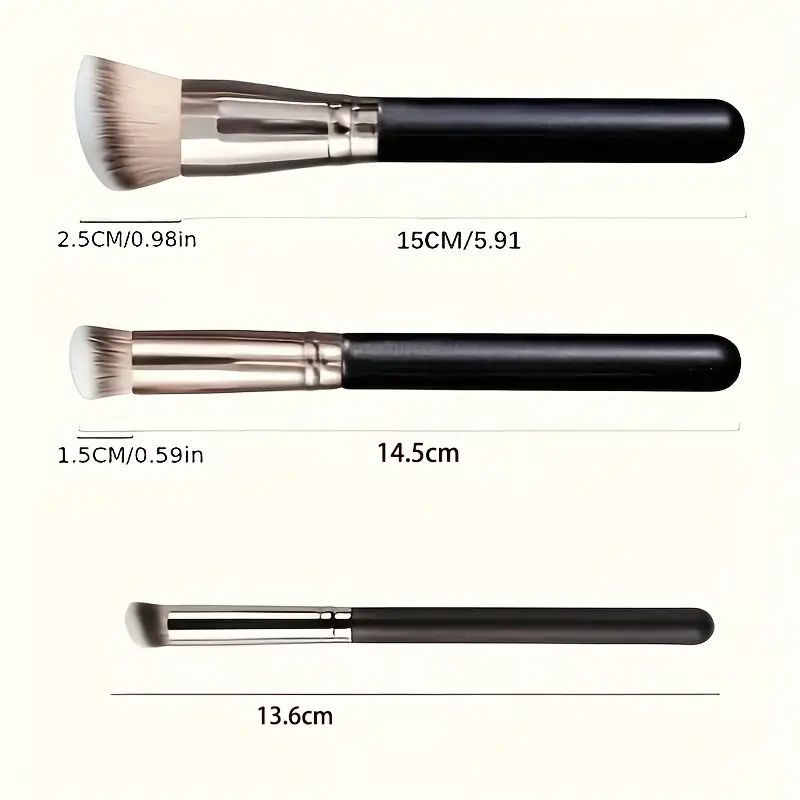 1/3pcsMakeup Brush Set, Concealer and Foundation Makeup Brush- Nylon Bristlefor All Skin Types, ABS HandleConvenient Travel Size