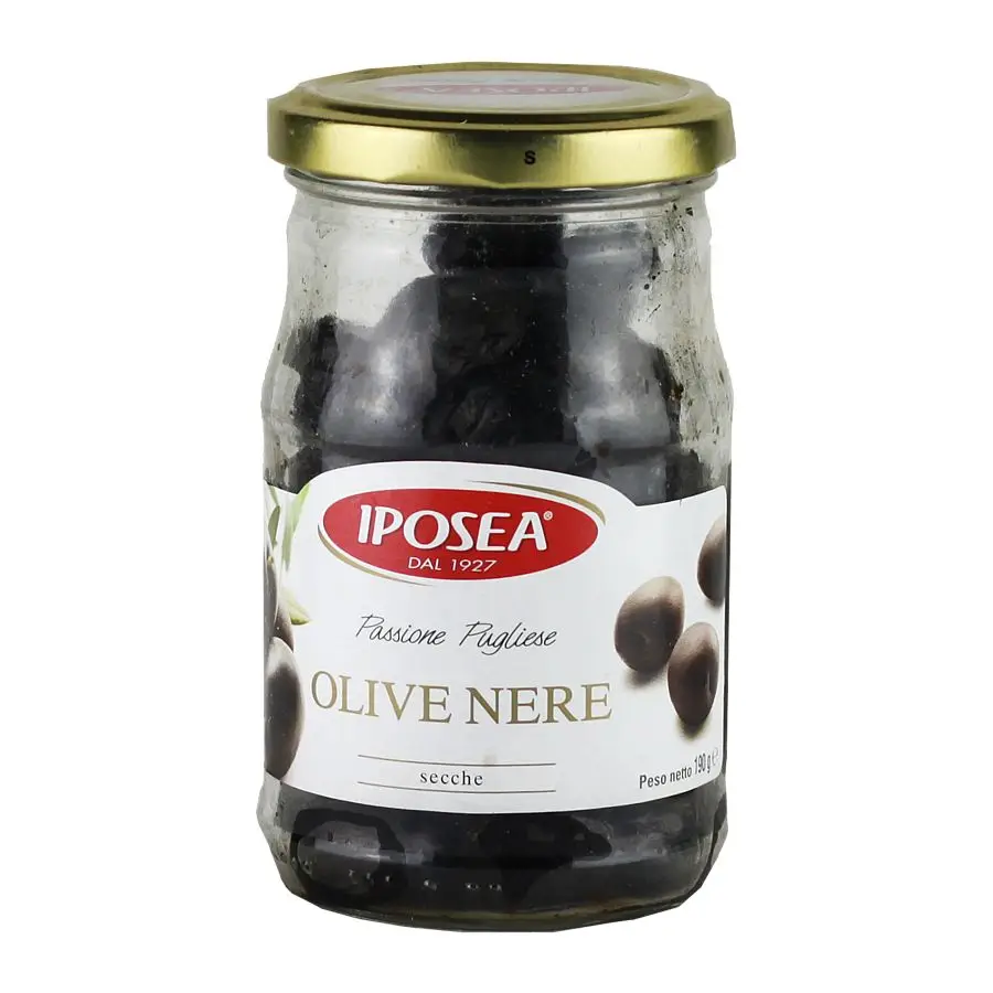 Schwarze getrocknete Oliven in Gewürzen 190g - Iposea
