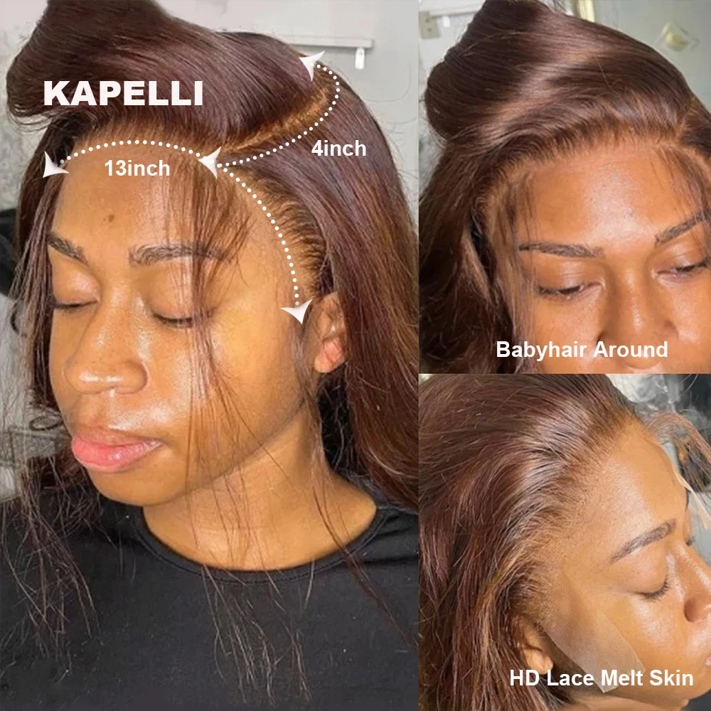 Pacotes de cabelo reto com frontal marrom tecer cabelo humano pacotes com fechamento 4x4 13x4 remy pacotes e fechamento extensão do cabelo