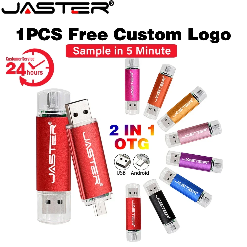 JASTER OTG 2 в 1 USB-флешка 128 ГБ 1 шт. Бесплатная карта памяти с логотипом 64 ГБ Бесплатный брелок и адаптеры TYPE-C Pen Drive 32 ГБ 16 ГБ