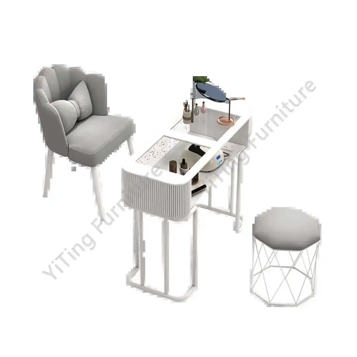 Nordic Modern Cream Style Nail Tables Professional Aesthetictable Manicure Table Dressing Mesa Manicura Salon Furniture KMNT