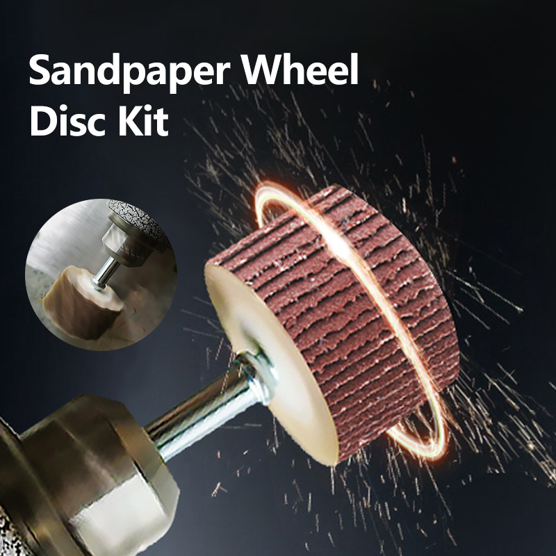 XCAN-Discos de lijado de grano 80, disco de rueda de aleta de papel de lija, vástago de 3,0mm, rueda de pulido para herramientas rotativas Dremel