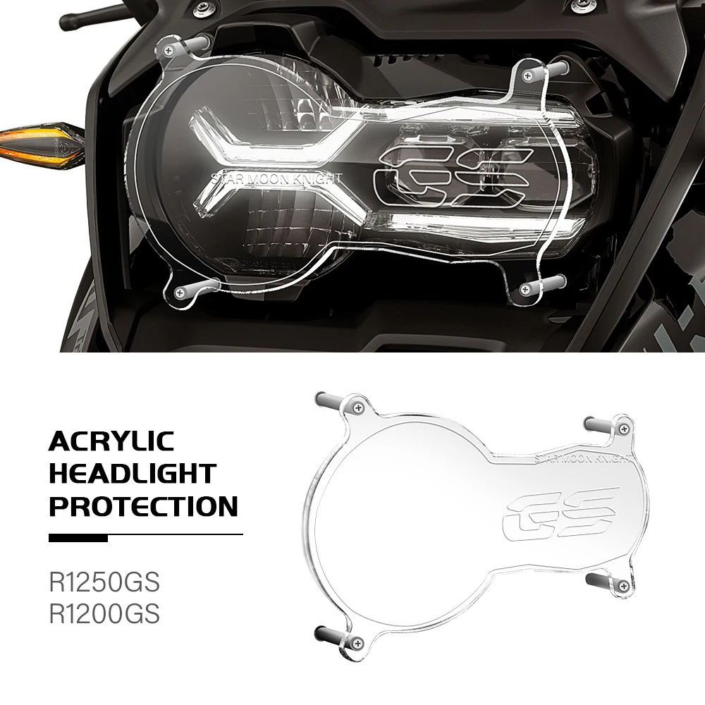 Protector de faros acrílicos para motocicleta, cubierta protectora de luz para BMW R1200GS R1250GS R 1250 GS LC Adventure 2013 - 2023