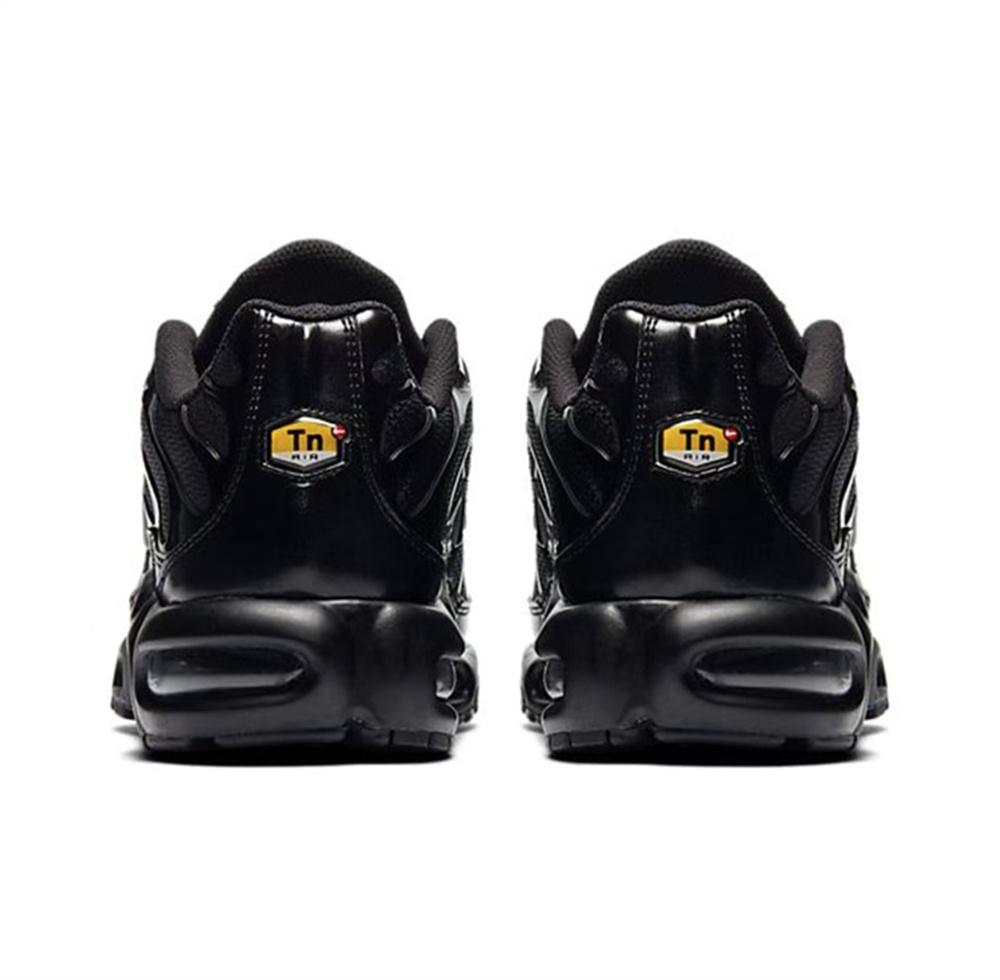 Nike Air Max Plus TN Мужчины Женщины Кроссовки Дышащие, Нескользящие, Прочная Воздушная Подушка, Амортизирующая Тройной Черный