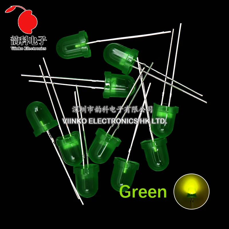 10 Buah 8Mm Dioda LED F8 Kit Aneka Warna Putih Merah Hijau Biru Kuning DIY Dioda Pemancar Cahaya