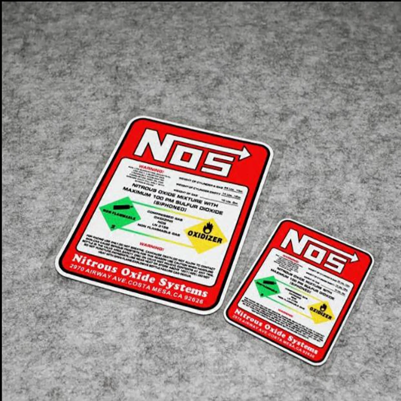 Para Drag Racing pegatinas creativas de carreras de coches NOS sistemas de óxido nitroso pegatinas Tuning Racing vinilo Motocross Racing Car Styling