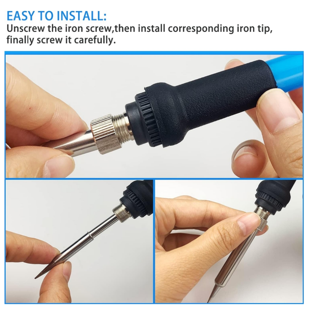 5pcs Soldering Iron 900M Soldering Iron Head Set Inside Hot Bare Copper Electric Soldering Iron Tip