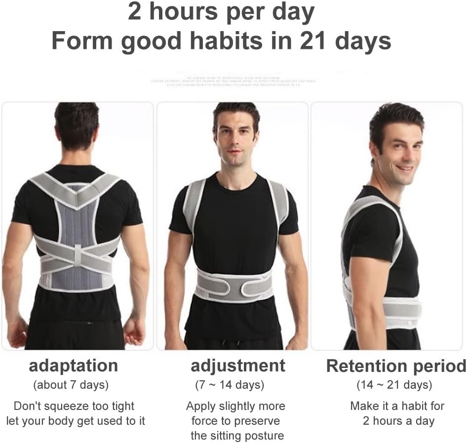 Back Brace Posture Corrector for Women & Men, Adjustable Back Lumbar Support Belt Shoulder Posture Support for Improve Scoliosis