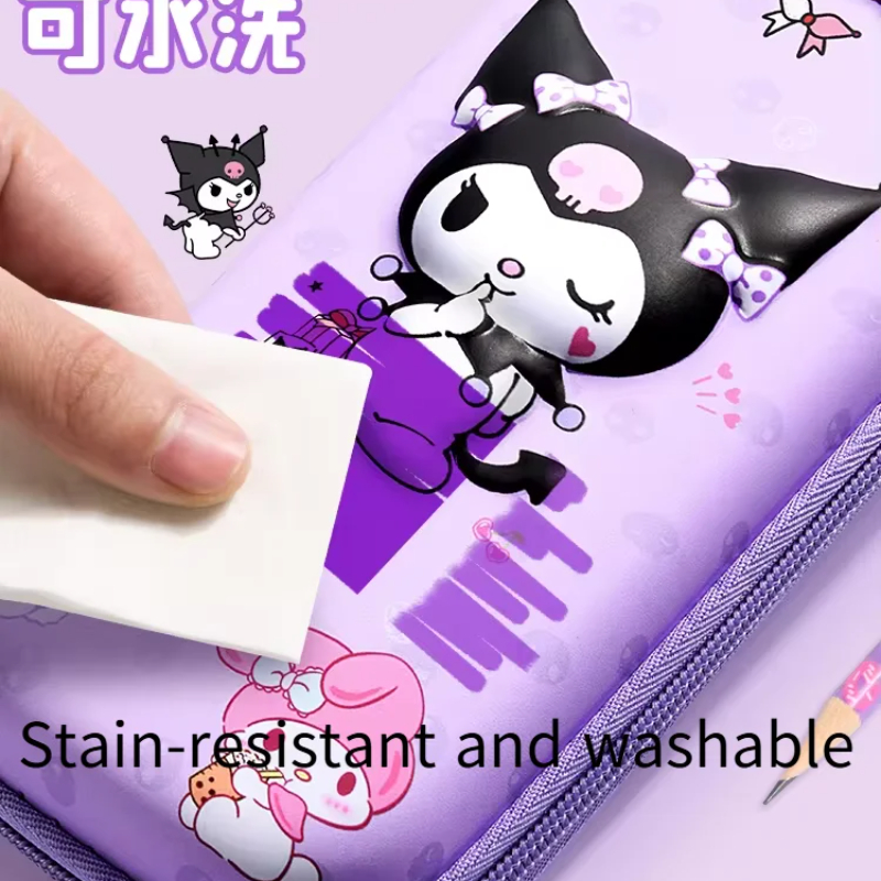 3D Kuromi Melody Cinnamoroll 연필 케이스 만화 대용량 편지지 가방 연필 케이스