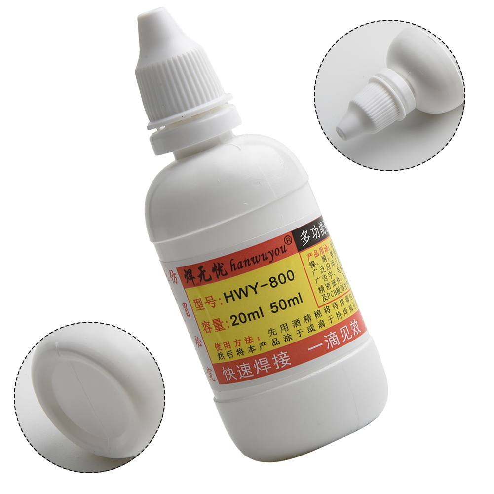 50ml Stainless Steel Flux Soldering Paste Liquid Solder Tool Quick Welding Non-toxic HLY-800 Soldering Flux For Nickel/copper